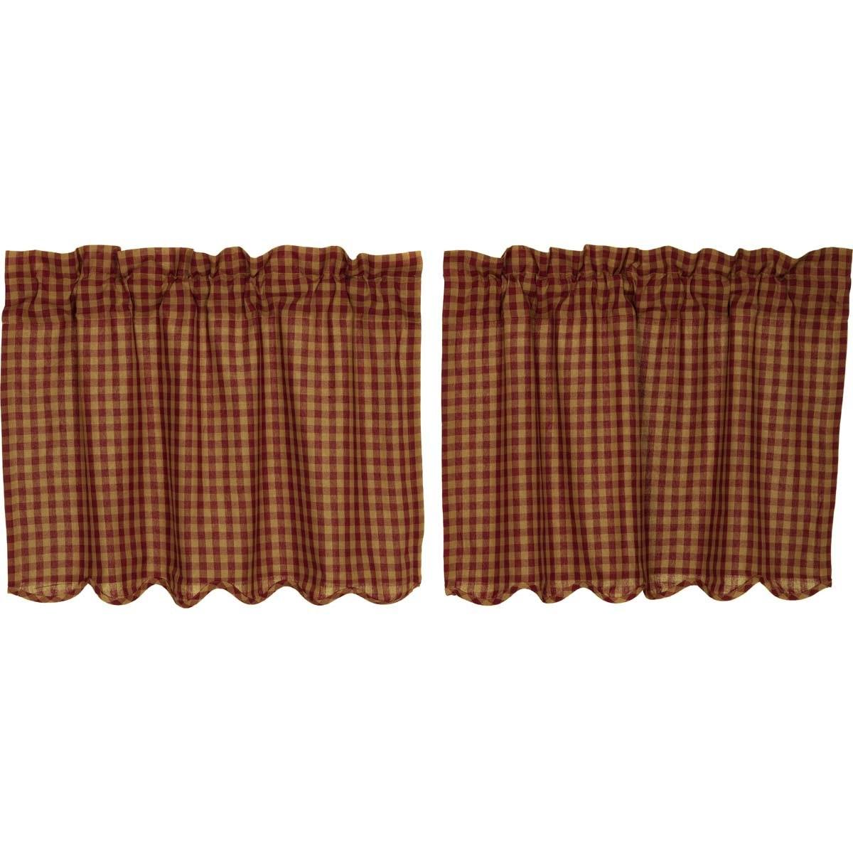 Pip Vinestar Scalloped Layered Prairie Short Panel Set of 2 63x36x18 – Beth's Country Primitive Home Decor