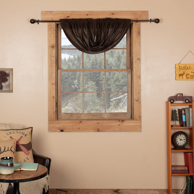 Burlap Chocolate Balloon Valance - Primitive Star Quilt Shop