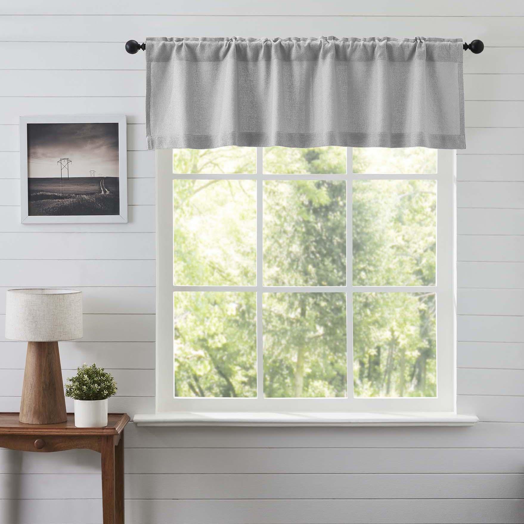 Gray Ruffel Valance VHC Burlap Dove Grey Valance 60