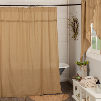 Burlap Natural Shower Curtain - Primitive Star Quilt Shop