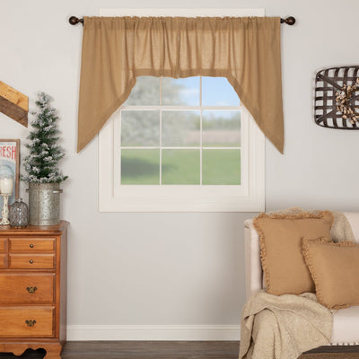 Burlap Natural Swag Curtains - Primitive Star Quilt Shop