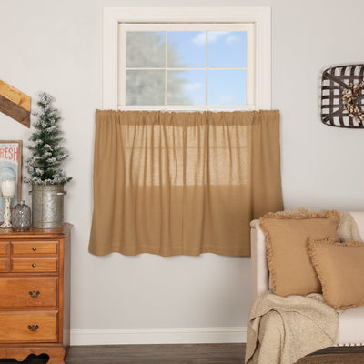 Burlap Natural Tier Curtains 36" - Primitive Star Quilt Shop