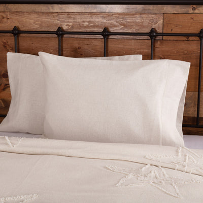 Burlap Antique White Standard Pillow Case - Set of 2 - Primitive Star Quilt Shop