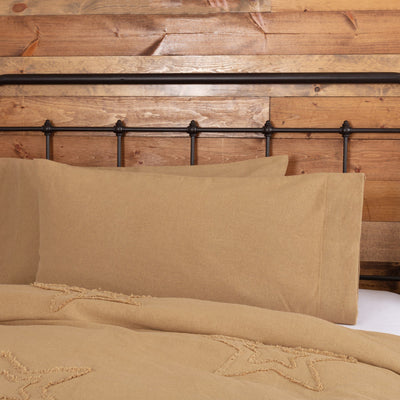 Burlap Natural King Pillow Case - Set of 2 - Primitive Star Quilt Shop