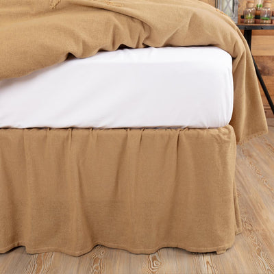 Burlap Natural Ruffled Bed Skirt Twin Bed Skirt- Primitive Star Quilt Shop
