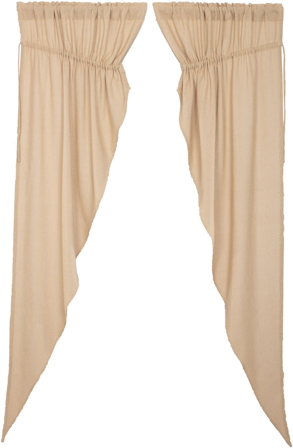 VHC Burlap Vintage Long Prairie Curtains 84"