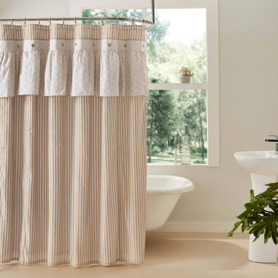 Camilia Ruffled Shower Curtain - Primitive Star Quilt Shop