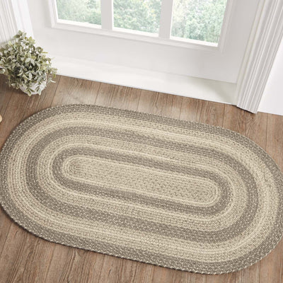 Cobblestone Oval Braided Rug 27x48" - with Pad - Primitive Star Quilt Shop