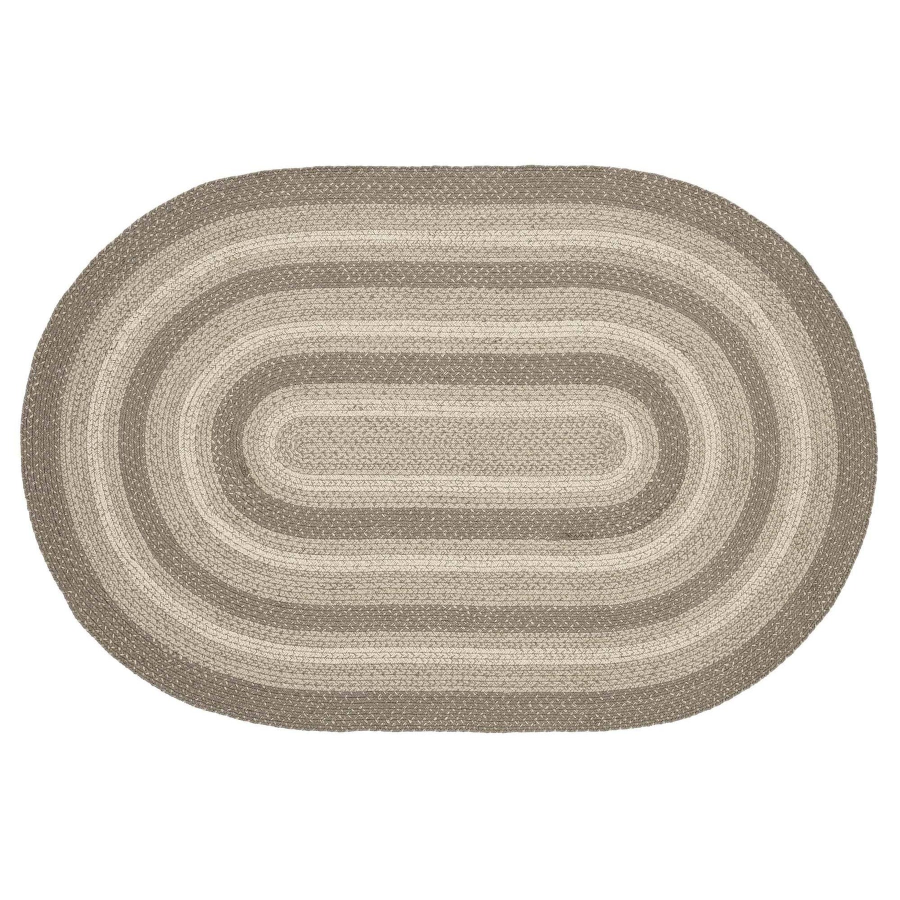 Cobblestone Oval Braided Rug 4x6' - with Pad