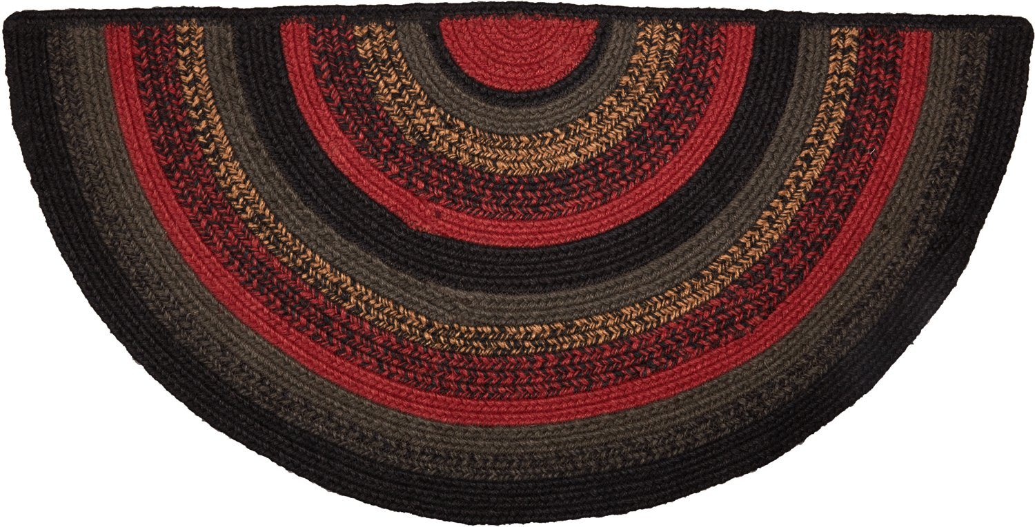 Half Loop Rug VHC Cumberland Half Circle Braided Rug 16.5x33