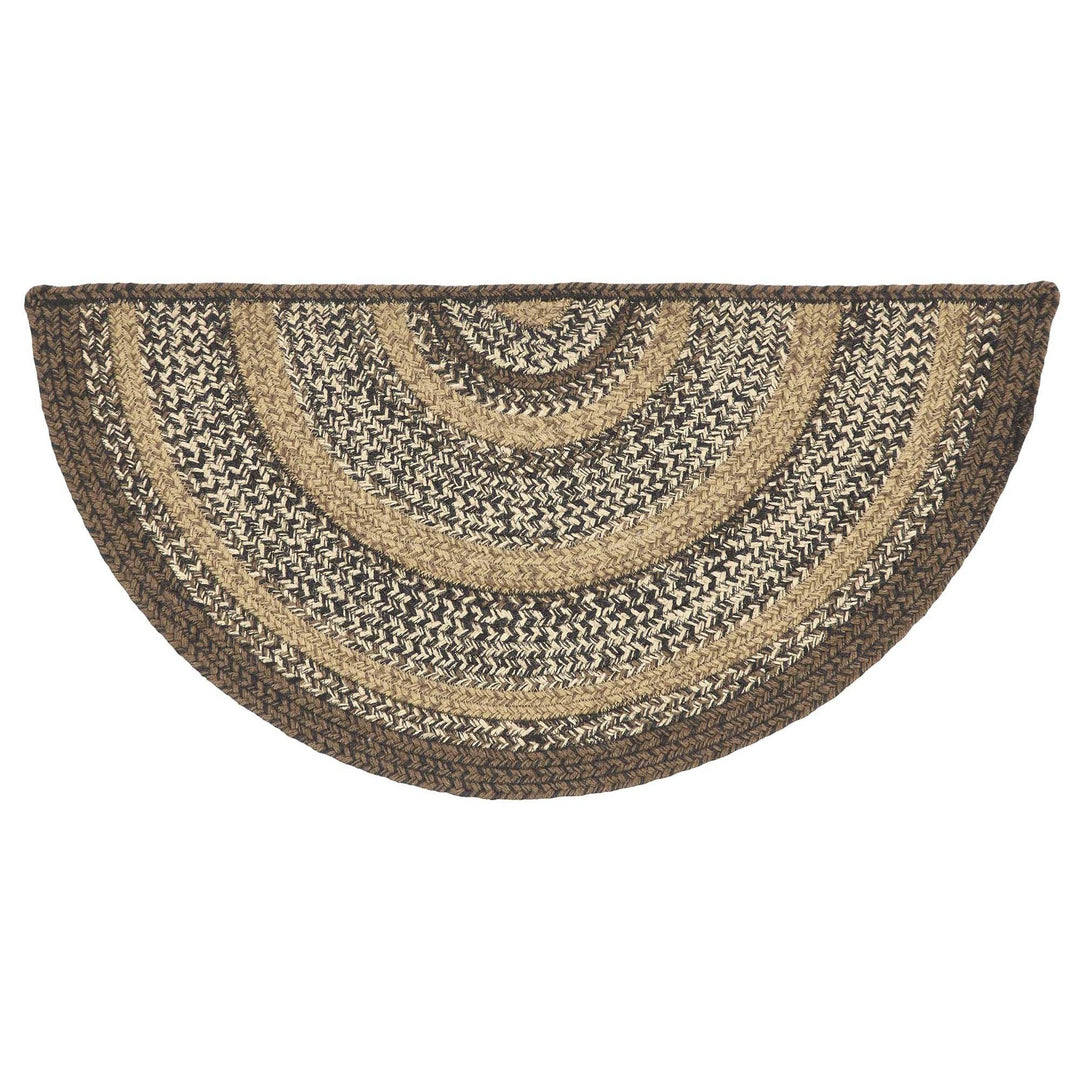 Espresso Half Circle Braided Rug 16.5x33