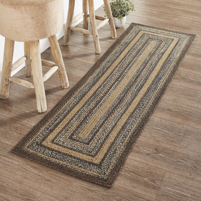 Espresso Rectangle Braided Rug 22x72" Runner - with Pad Default - Primitive Star Quilt Shop