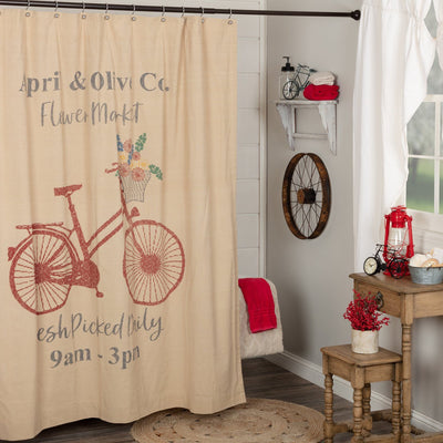 Farmer's Market Flower Shower Curtain - Primitive Star Quilt Shop