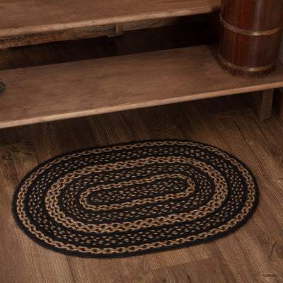 Farmhouse Star Oval Braided Rug 20x30" - Primitive Star Quilt Shop