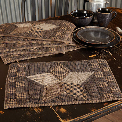 Farmhouse Star Quilted Placemat - Set of 6 - Primitive Star Quilt Shop