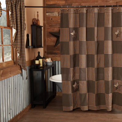 Farmhouse Star Shower Curtain - Primitive Star Quilt Shop