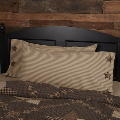 Farmhouse Star King Pillow Case - Set of 2 - Primitive Star Quilt Shop