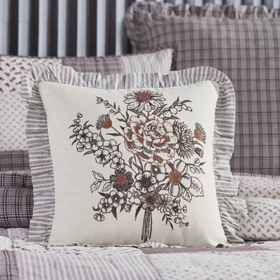 Florette Floral Bouquet Ruffled Pillow 18" Filled - Primitive Star Quilt Shop