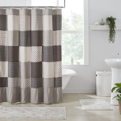 Florette Patchwork Lined Shower Curtain - Primitive Star Quilt Shop