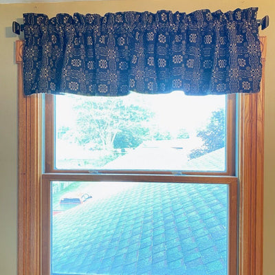 Gettysburg Black and Tan Woven Lined Valance 72" - Primitive Star Quilt Shop