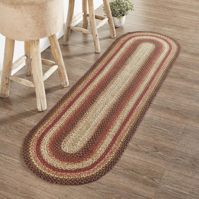 Ginger Spice Oval Braided Rug 22x72" Runner - with Pad Default - Primitive Star Quilt Shop