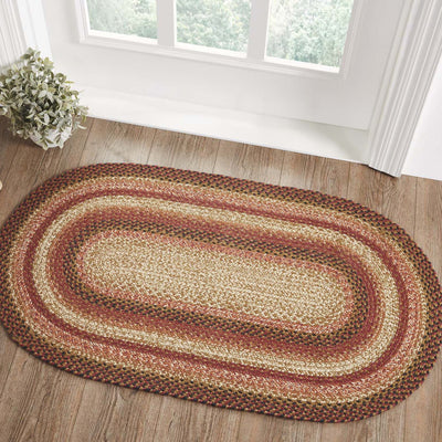 Ginger Spice Oval Braided Rug 27x48" - with Pad Default - Primitive Star Quilt Shop