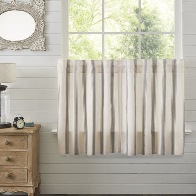 Grace Grain Sack Stripe Lined Tier Curtains 36" Default - Primitive Star Quilt Shop