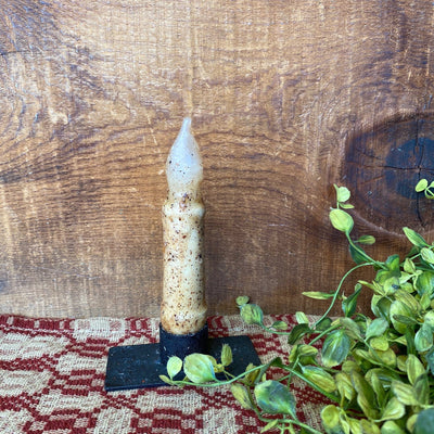 Grungy Battery Timer Taper Candle - Ivory 4" - Primitive Star Quilt Shop