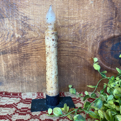 Grungy Battery Timer Taper Candle - Ivory 6" - Primitive Star Quilt Shop
