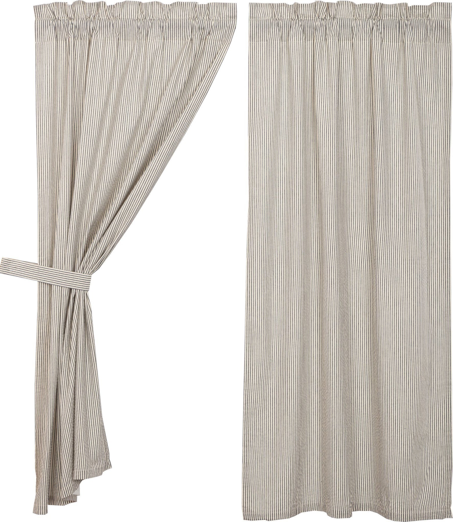 Hatteras Blue Seersucker Lined Short Panel Curtains 63