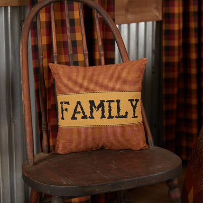 Heritage Farms Family Pillow 12x12" - Primitive Star Quilt Shop