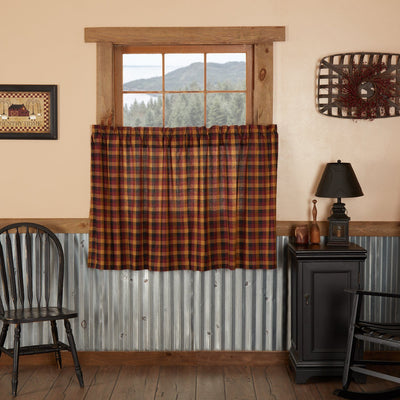 Heritage Farms Primitive Check Lined Tier Curtains 36" - Primitive Star Quilt Shop