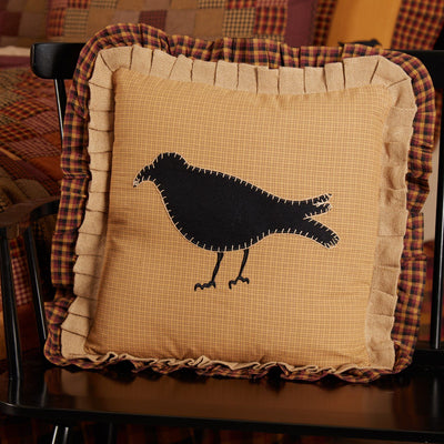 Heritage Farms Primitive Crow Pillow 18" Filled - Primitive Star Quilt Shop