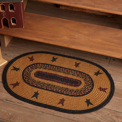 Heritage Farms Star Oval Braided Rug 20x30" - Primitive Star Quilt Shop