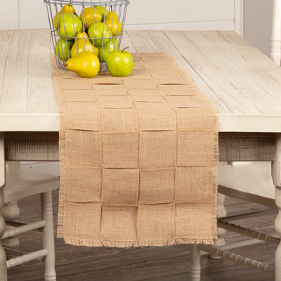 Burlap Natural Basket Weave Runner 13x48" - Primitive Star Quilt Shop