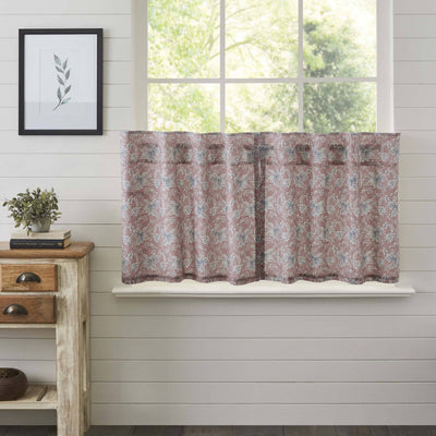 Kaila Floral Lined Tier Curtains 24" - Primitive Star Quilt Shop