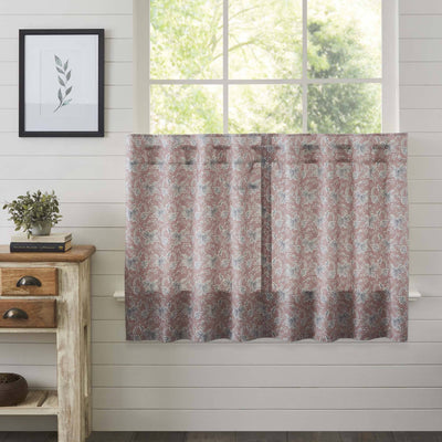 Kaila Floral Lined Tier Curtains 36" - Primitive Star Quilt Shop