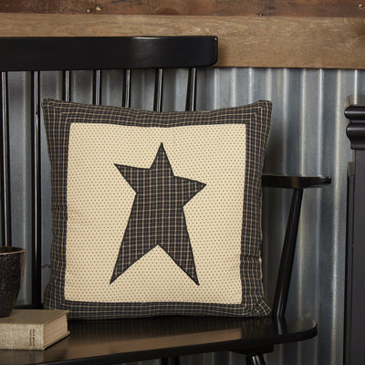 Kettle Grove Star Fabric Pillow 16" Filled - Primitive Star Quilt Shop