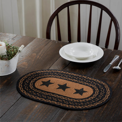 Farmhouse Star Braided Placemat 10x15" - Primitive Star Quilt Shop