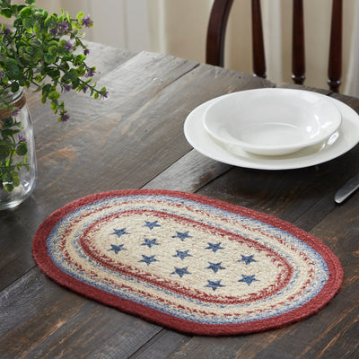 Celebration Braided Oval Placemat 10x15" - Primitive Star Quilt Shop