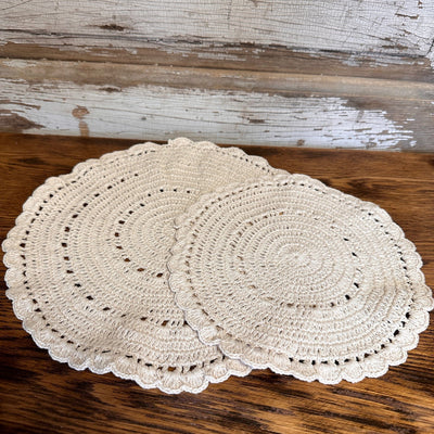 Lace Creme Doily Trivets - Set of 2 - Primitive Star Quilt Shop