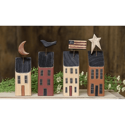 Little Houses - Set of 4 - Primitive Star Quilt Shop