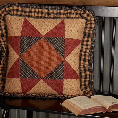 Maisie Patchwork Pillow 18" Filled - Primitive Star Quilt Shop