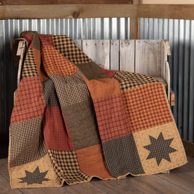 Maisie Patch Quilted Throw - Primitive Star Quilt Shop