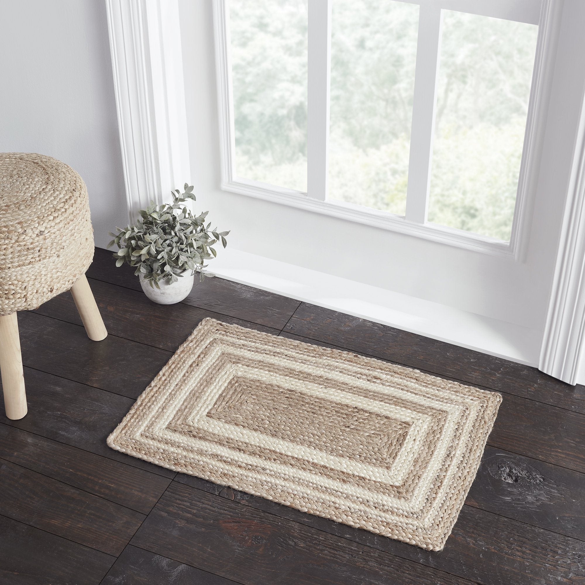 VHC Natural & Creme Rectangle Braided Rug 20x30