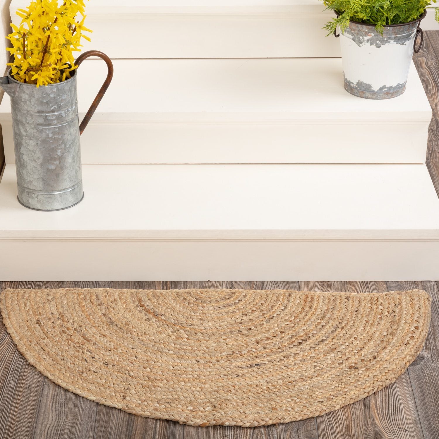 VHC Natural Half Circle Braided Rug 16.5x33