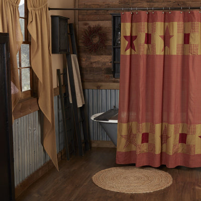 Ninepatch Star Shower Curtain - Primitive Star Quilt Shop