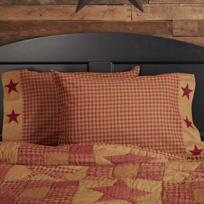 Ninepatch Star Standard Pillow Case - Set of 2 - Primitive Star Quilt Shop
