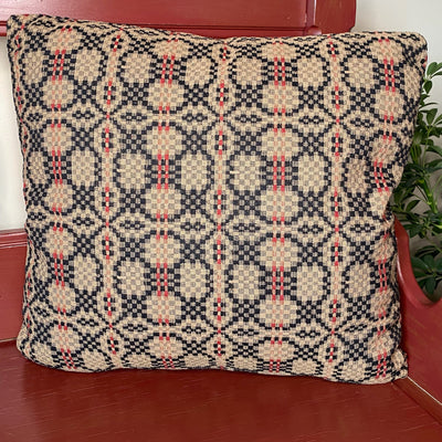 Patriots Knot Tan Woven Pillow 20" Filled - Primitive Star Quilt Shop