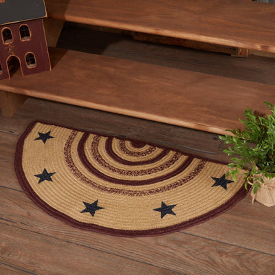 Potomac Stencil Half Circle Braided Rug 16.5x33" - Primitive Star Quilt Shop